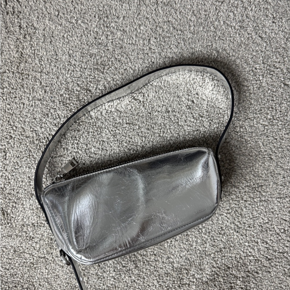 Silver Metallic Shoulder Bag